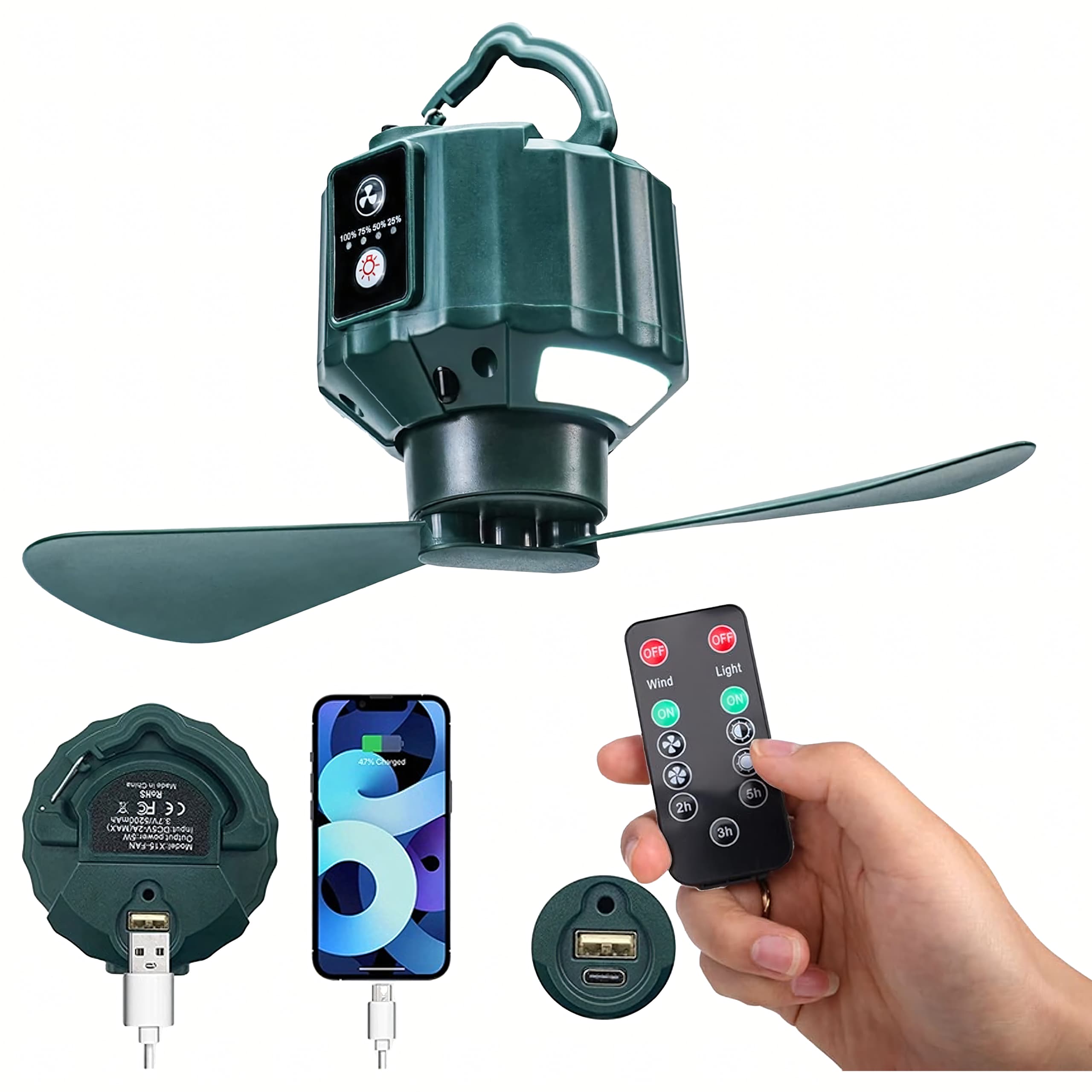 Garden BreezePro 2w1 – Wentylator & Lampa LED na USB