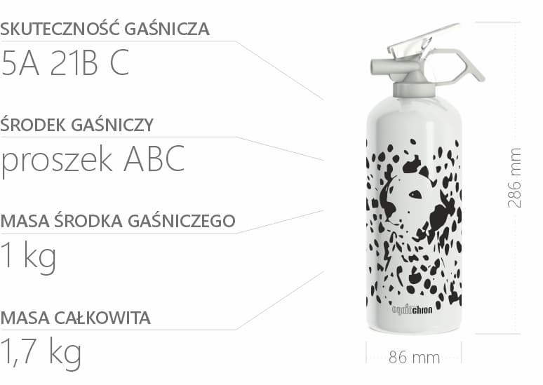 Gaśnica domowa biała dalmatyńczyk 1kg