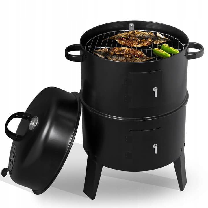Ogrodowy Mistrz - Grill + wędzarnia + parowar 3w1