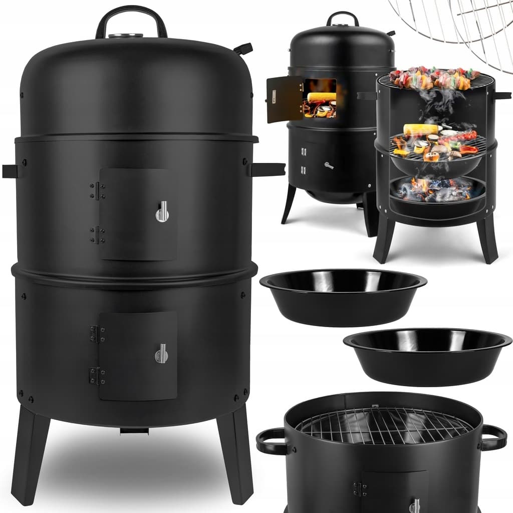 Ogrodowy Mistrz - Grill + wędzarnia + parowar 3w1